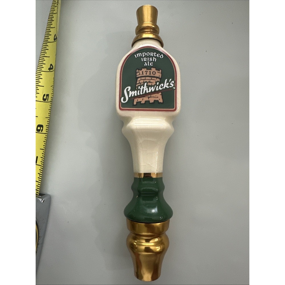 SMITHWICK'S IMPORTED IRISH ALE BEER CERAMIC TAP HANDLE MINI! 7.5"! Rare Vintage